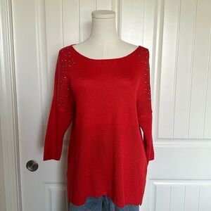Red tunic sweater top